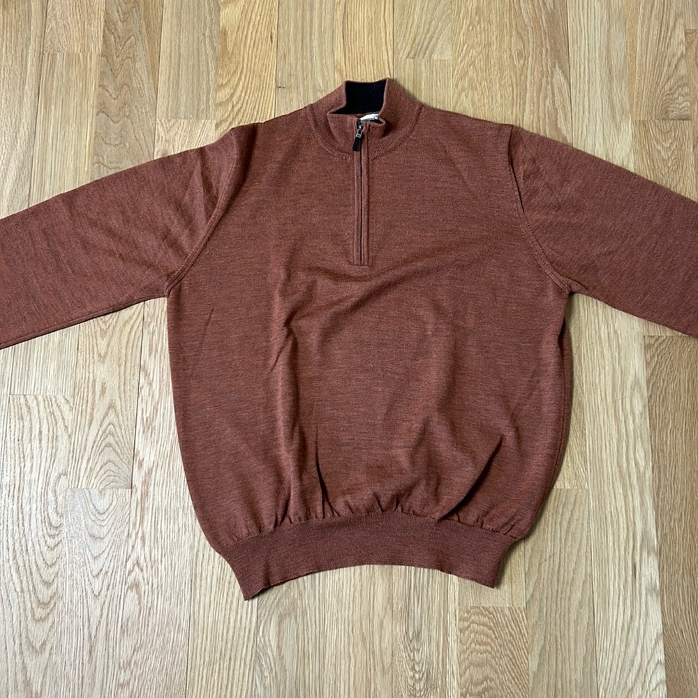 JWN John W. Nordstrom Sweater Men’s Size M Italian Merino Wool‎  1/4 zip